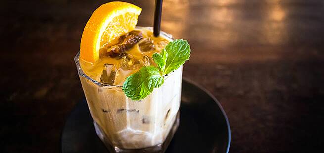 Kremet drink med Dooley's iskrem og appelsinbrus