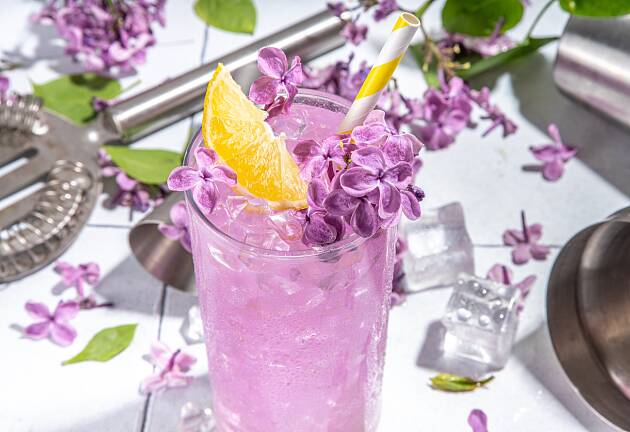 Lag din egen saft av syriner fra hagen eller blomster fra naturen