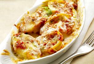 Gratinert pasta - rester eller fra butikken