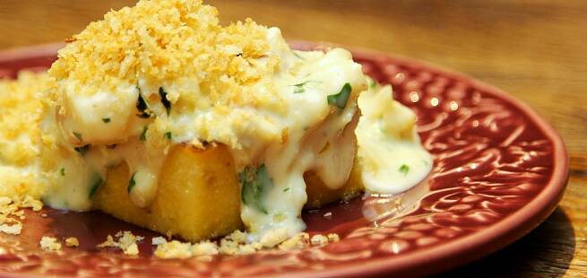 Kremet tørrfisk med polenta