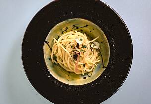 Spagetti med ansjossaus