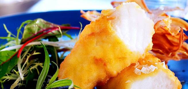 Fish and chips med steinbit