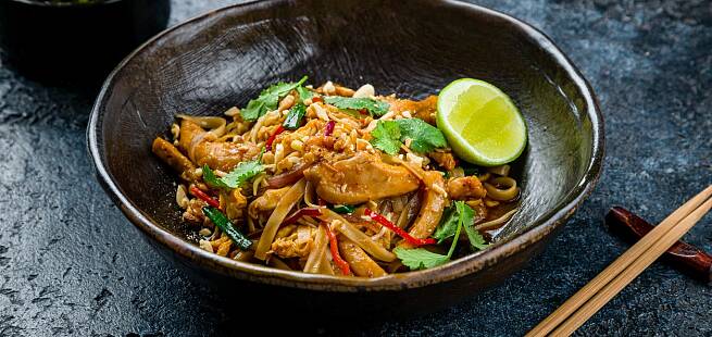 Pad Thai med kylling