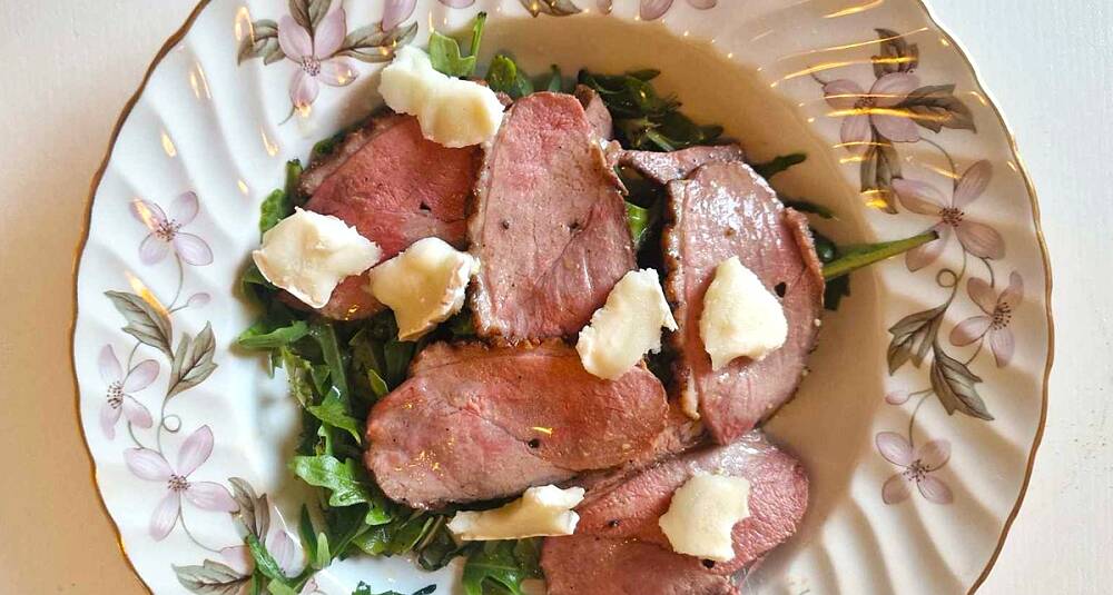 Andebrystsalat med chevre og appelsin
