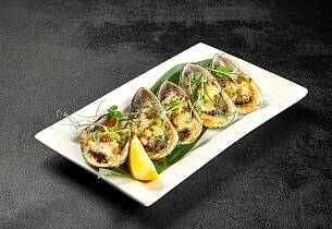 Moules Mustard - gratinerte blåskjell med sennep