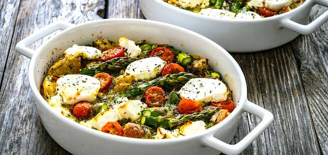 Laksekasserolle med mozzarella