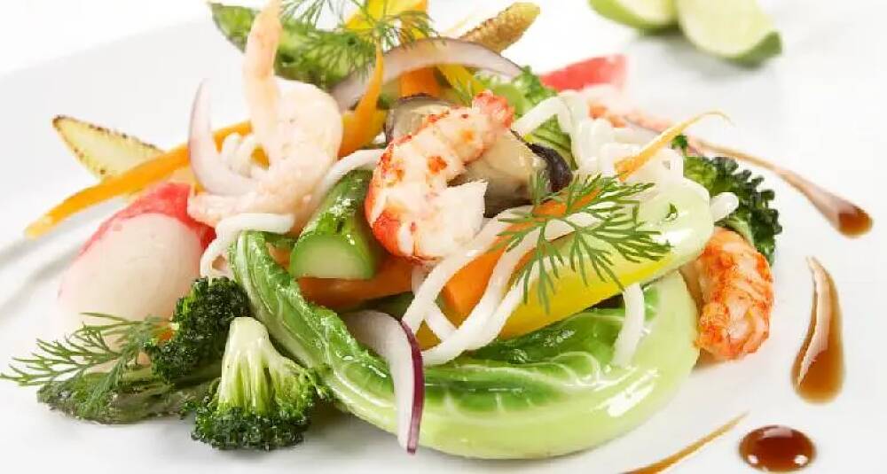 Skalldyrwok med ingefær og soyasaus