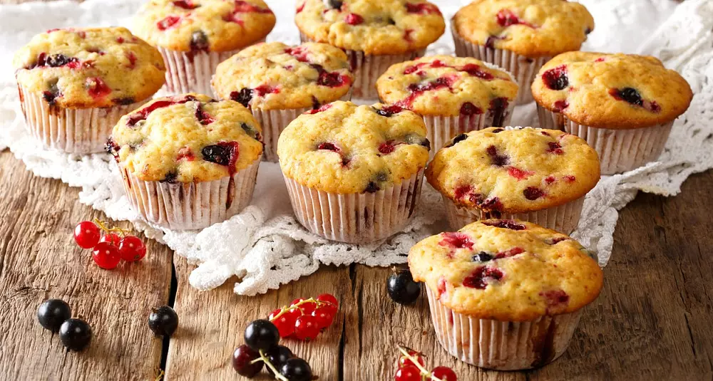Muffins med solbær og rips